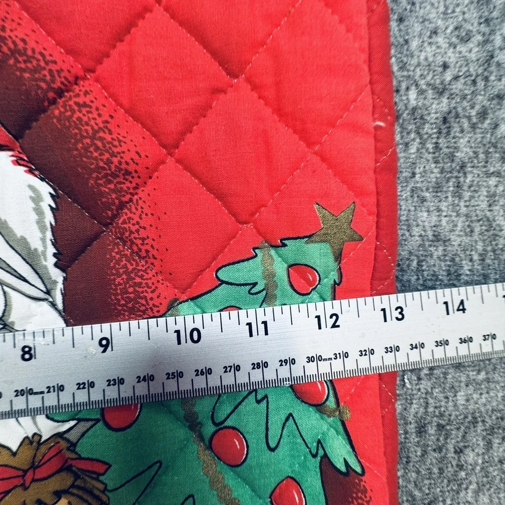Vintage Quilted Santa Christmas Stocking Large 33